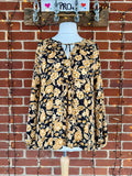 Women's Long Sleeve Floral Blouse - Size 14