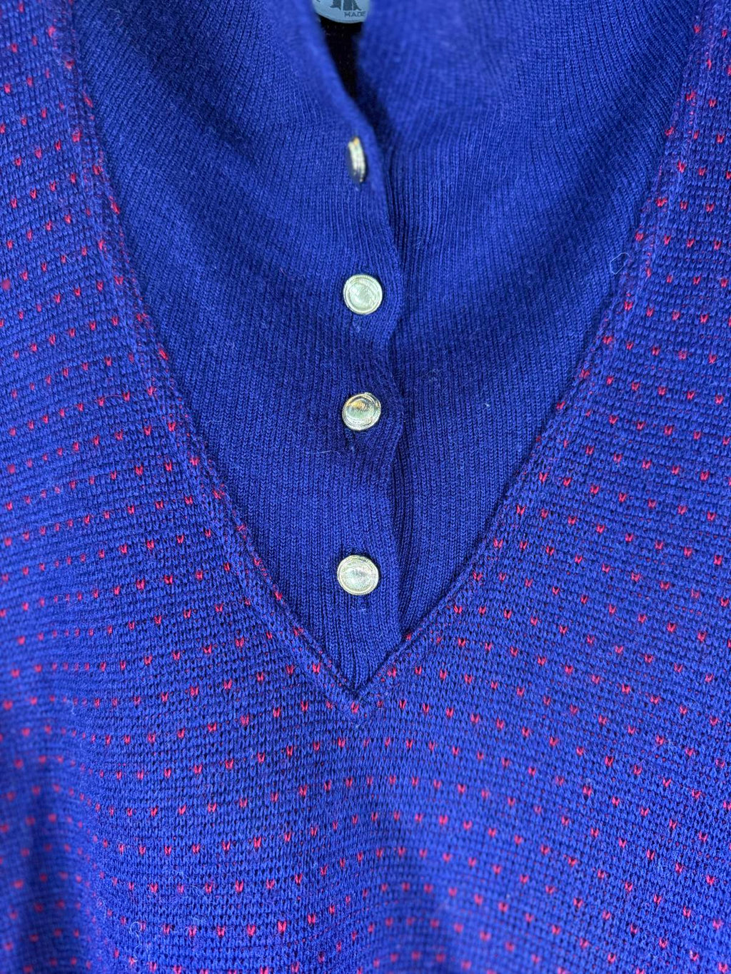 Vintage 1980s GISPA – Made in Italy – Navy/Red – Gold Button Detail #68