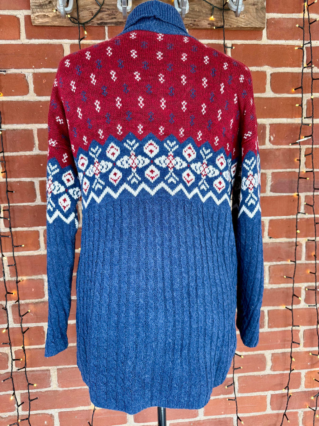 Vintage 90s Fair Isle Knit Jumper – Made in USA – Size USA L