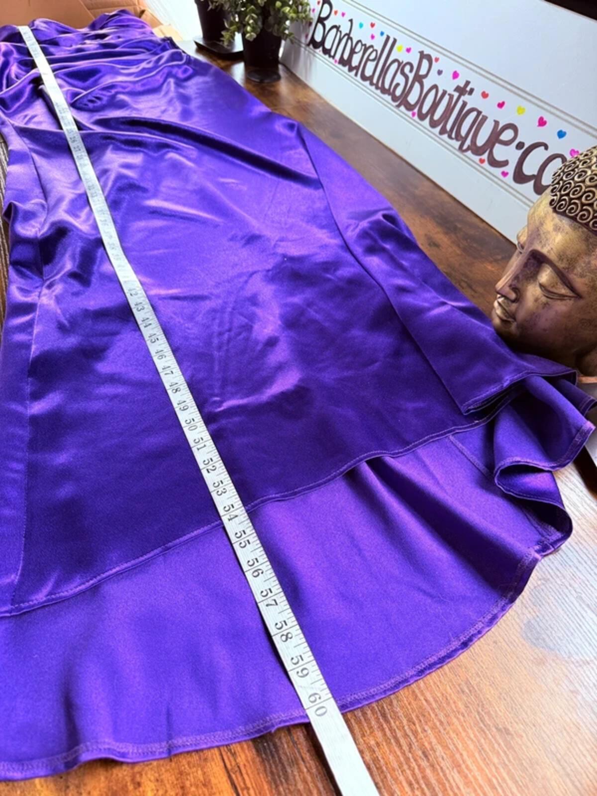 Goddiva Purple Satin Maxi Dress UK 8 BNWT Prom Evening Gown
