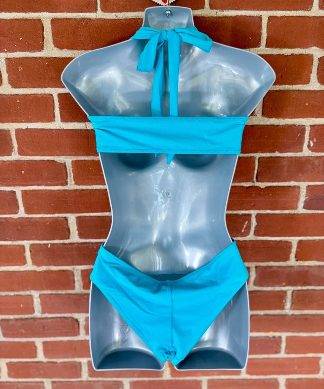 Women's Two-Piece Turquoise Swimwear Set - Size 12