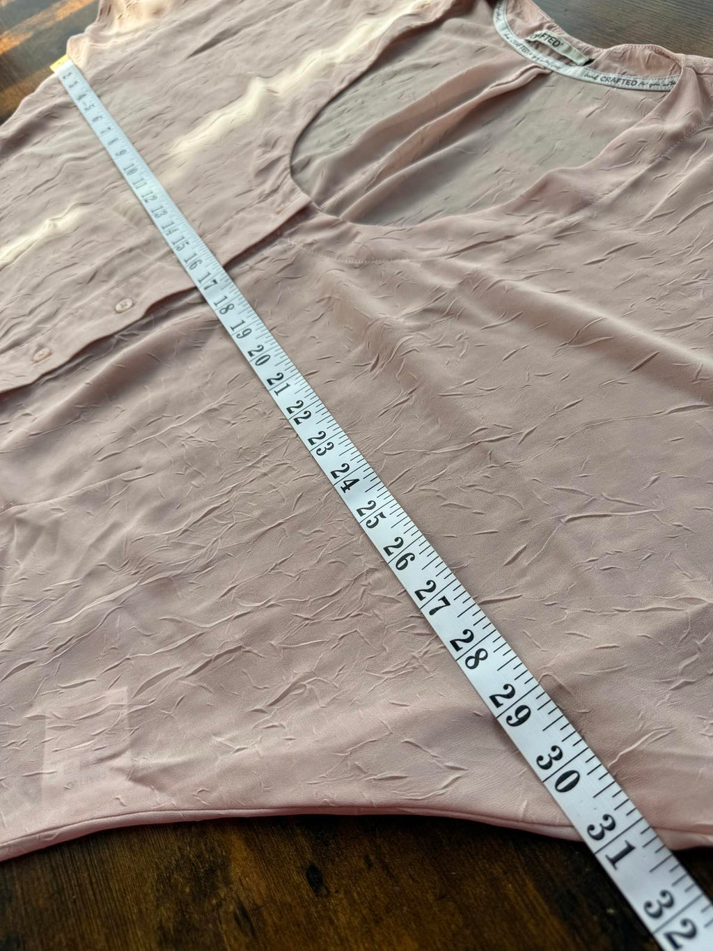 CRAFTED Light Dusky Pink Oversized Button-Up Blouse - Size 8