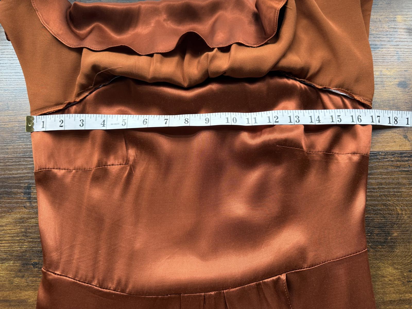 Goddiva Copper Satin Halter Dress UK 8 VGC Evening Party Occasion Gown #128