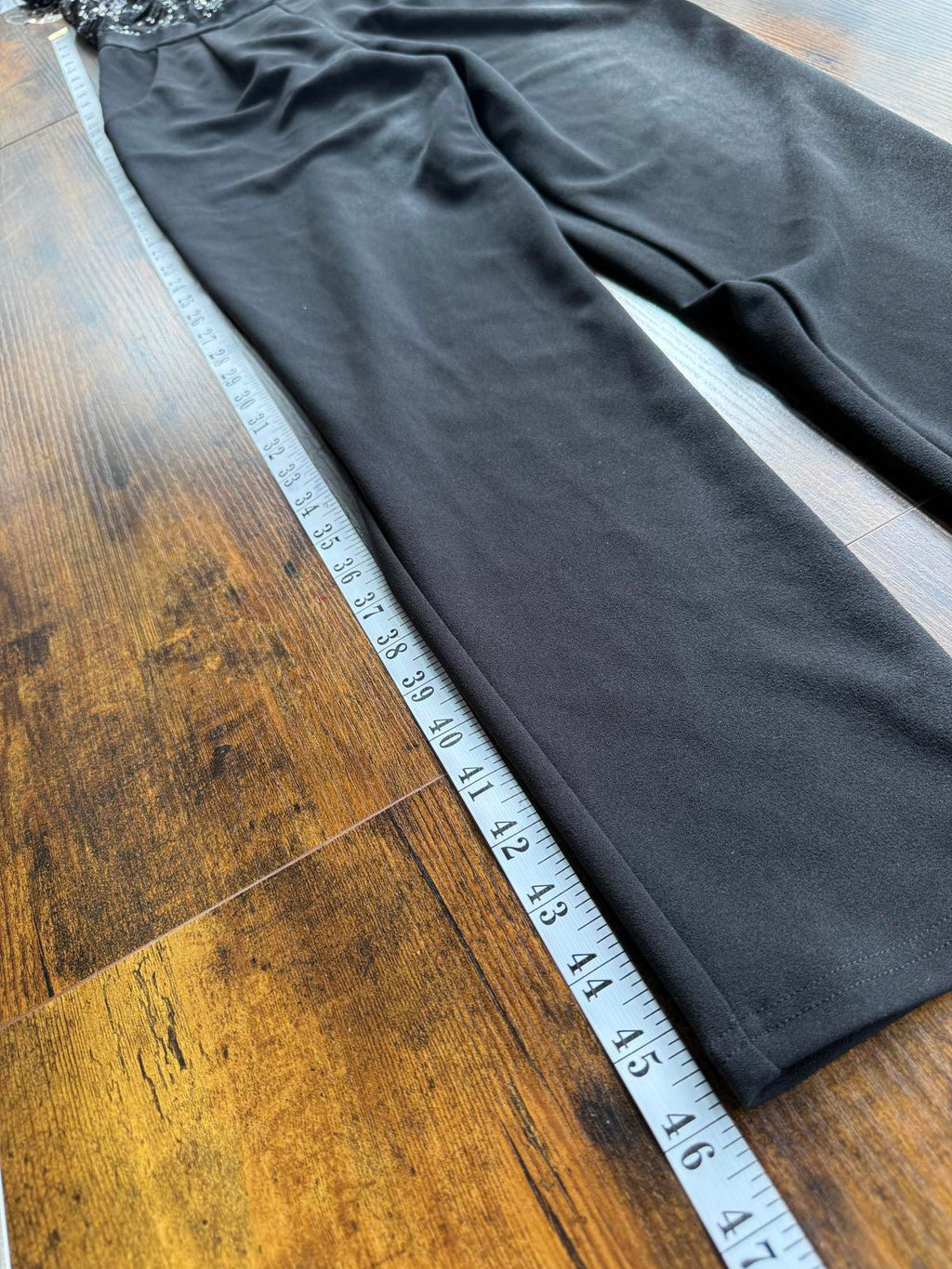 Black Sequin Embellished Fringe Sleeve Jumpsuit UK 10 Party Evening Outfit