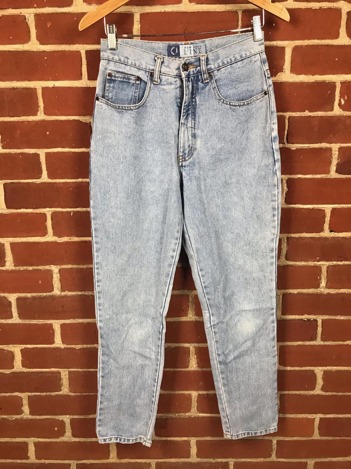 Vintage New York Line Light Wash Jeans UK 8 Petite 100% Cotton