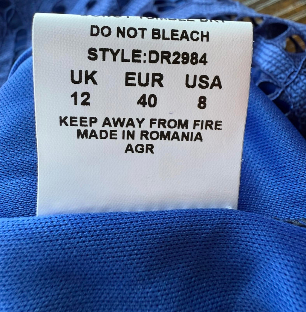 Elegant Blue Lace Mini Dress