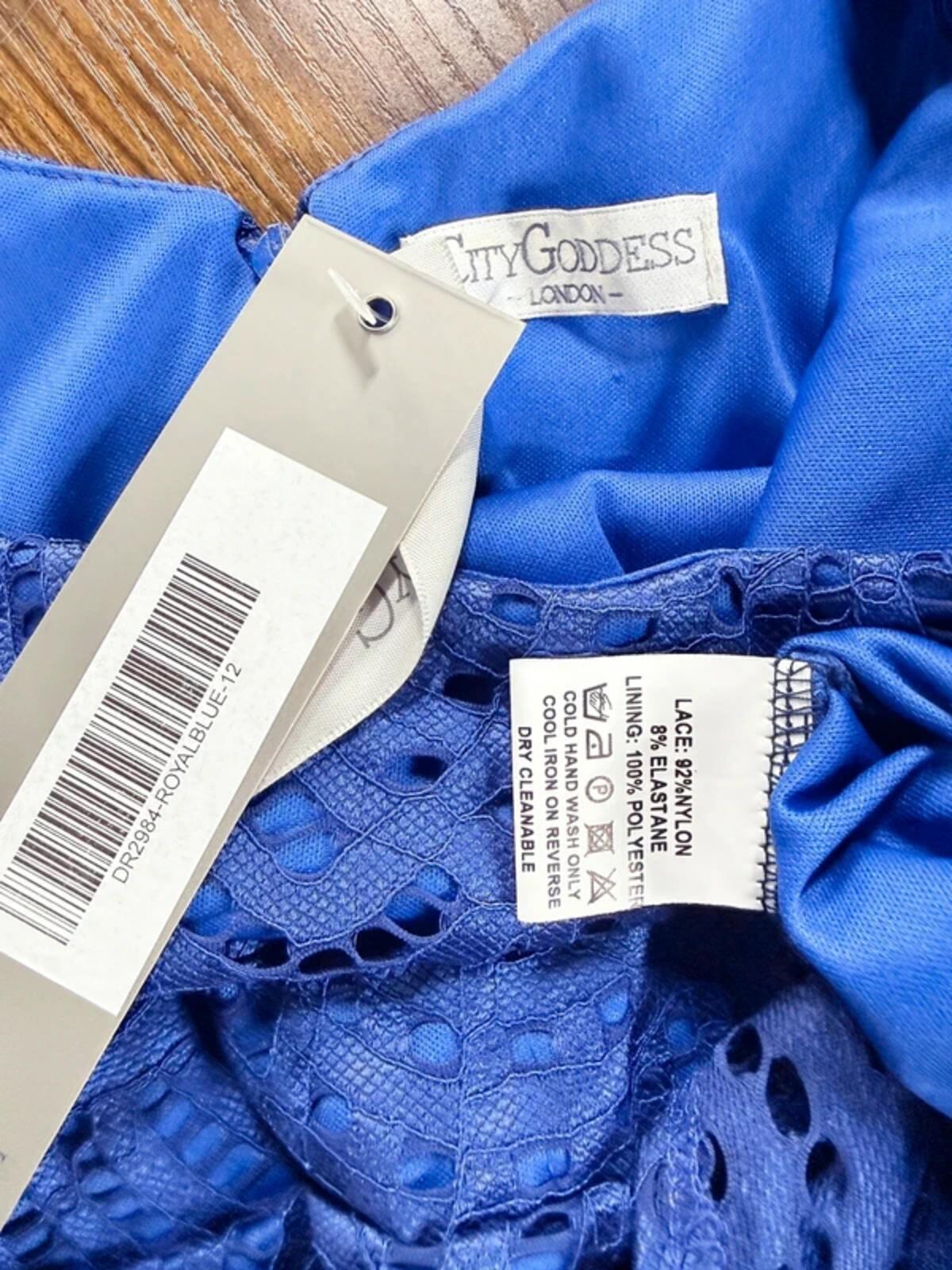 Royal Blue Lace Mini Dress UK 12 BNWT Holiday Ibiza Party