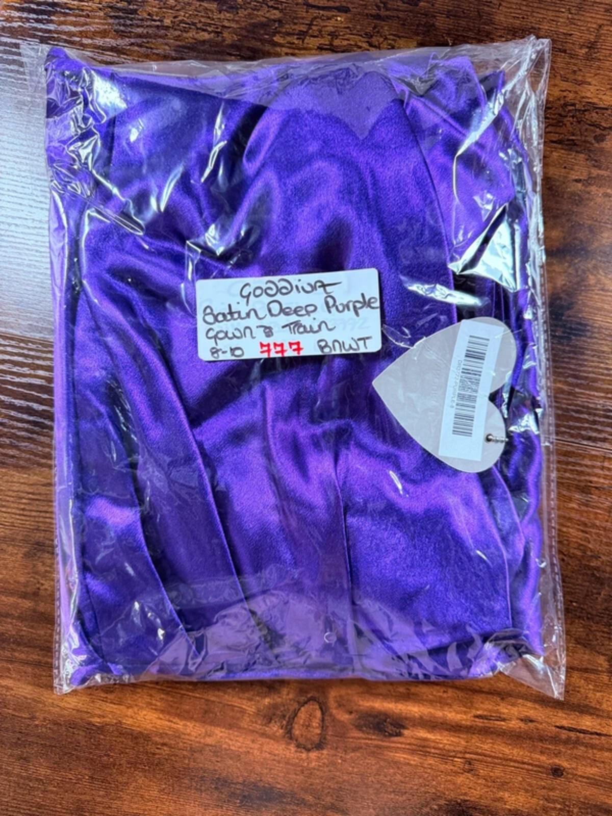 Goddiva Purple Satin Maxi Dress UK 8 BNWT Prom Evening Gown