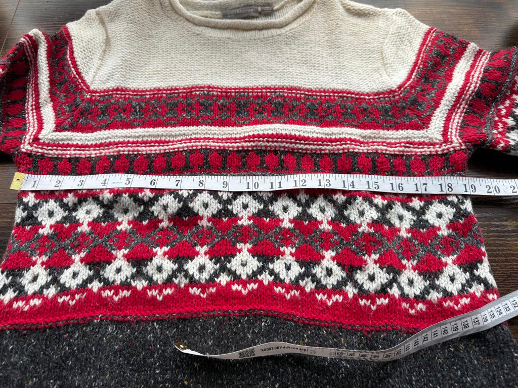 🧶Croft & Barrow Petite Fair Isle Jumper Red/Grey/White (Petite Large) #65