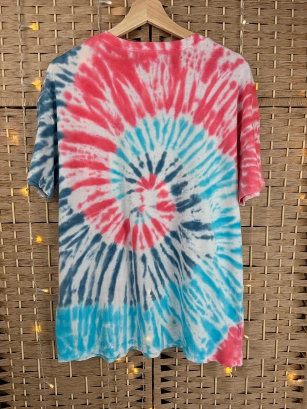 Tie Dye T-Shirt UK L XL Unisex Festival Surf Retro Cotton Tee