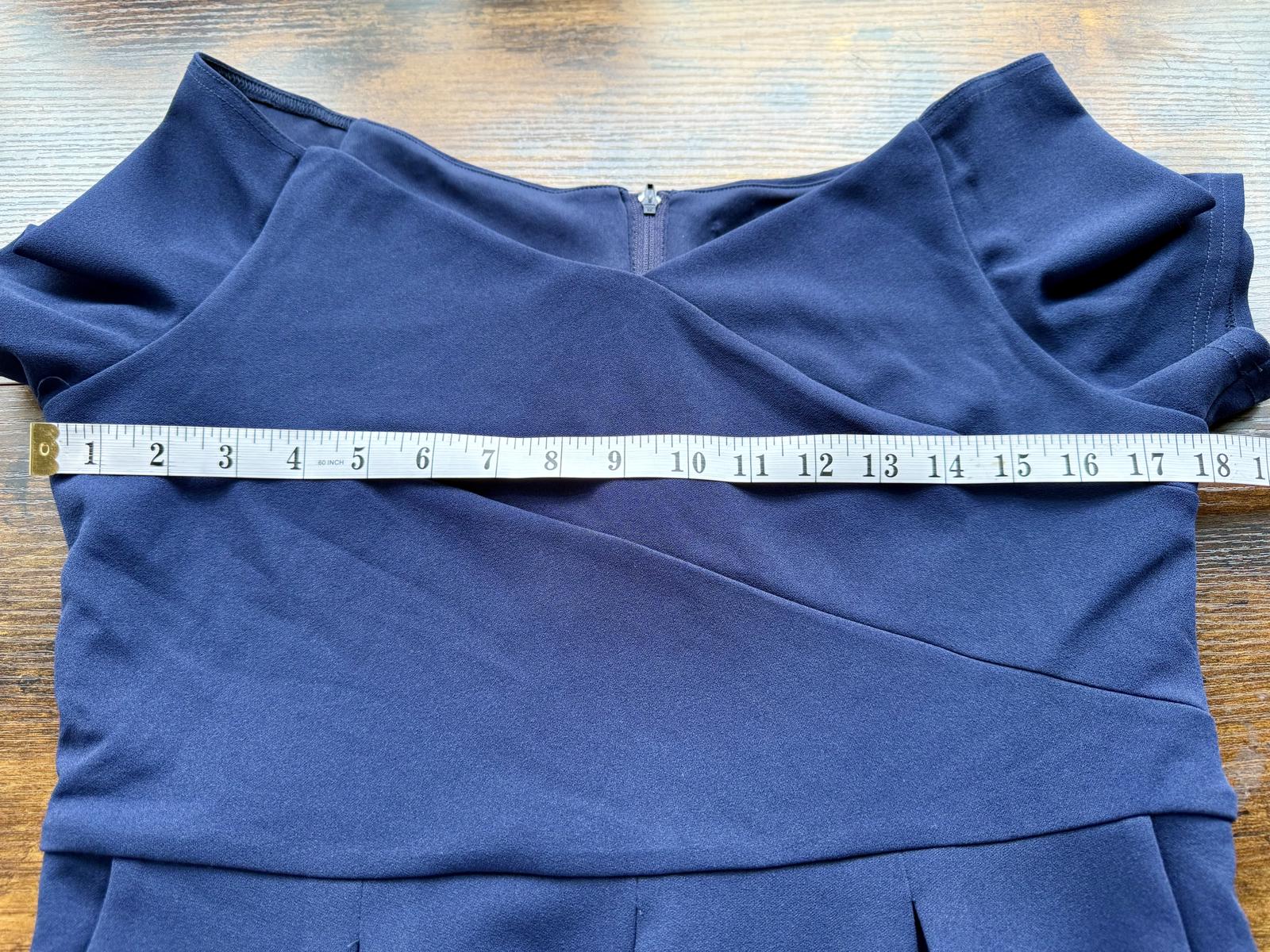 Jolie Moi Navy Fit & Flare Midi Dress with Pockets – UK 12/14 #115