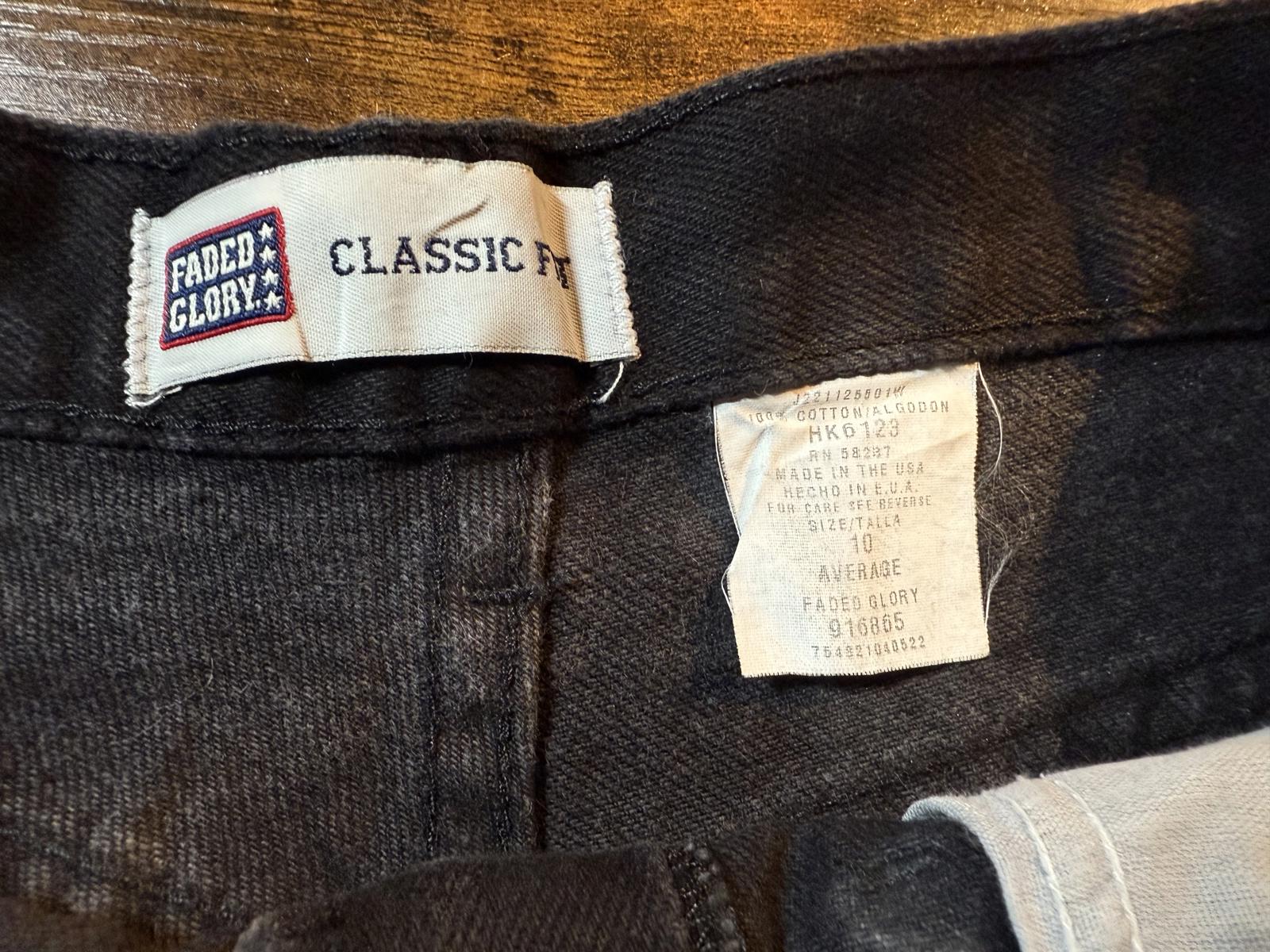 Vintage Faded Glory Classic Straight Black Jeans – US 10 / UK 12