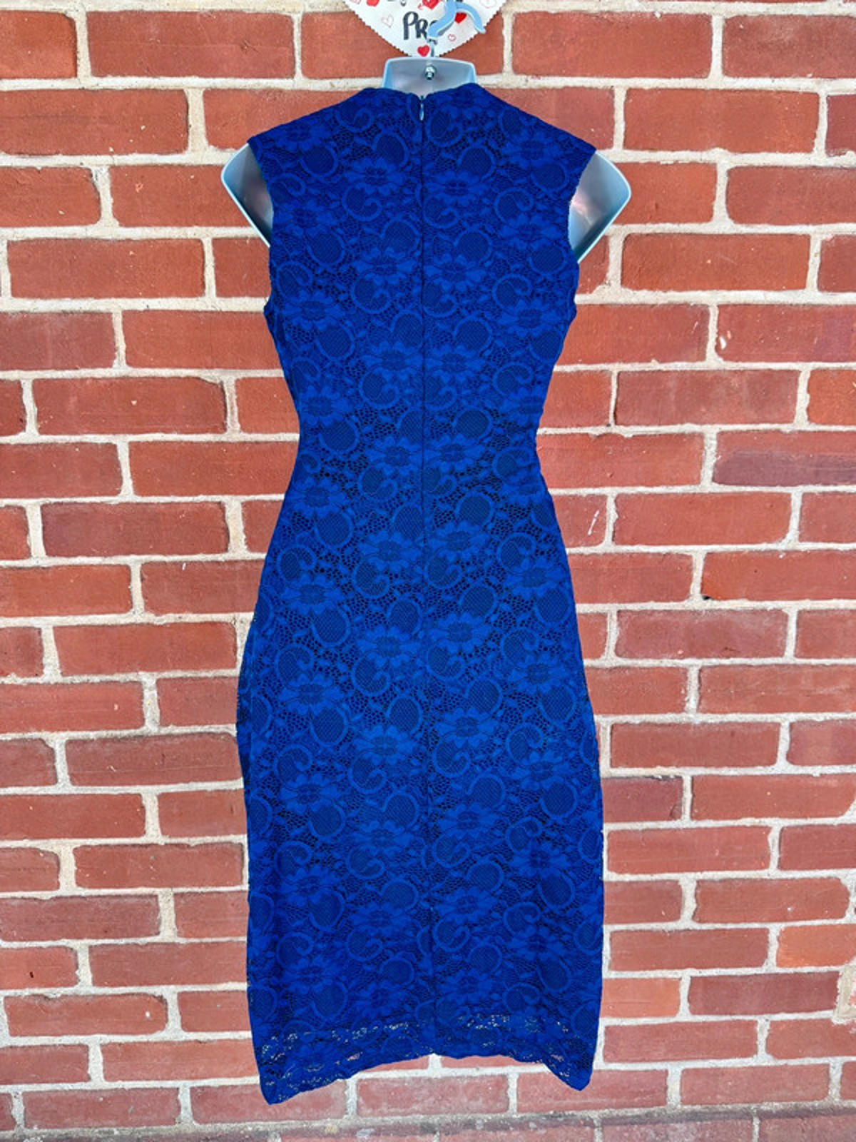 Scarlett B Royal Blue Lace Pencil Dress UK 8 Elegant Sleeveless Midi