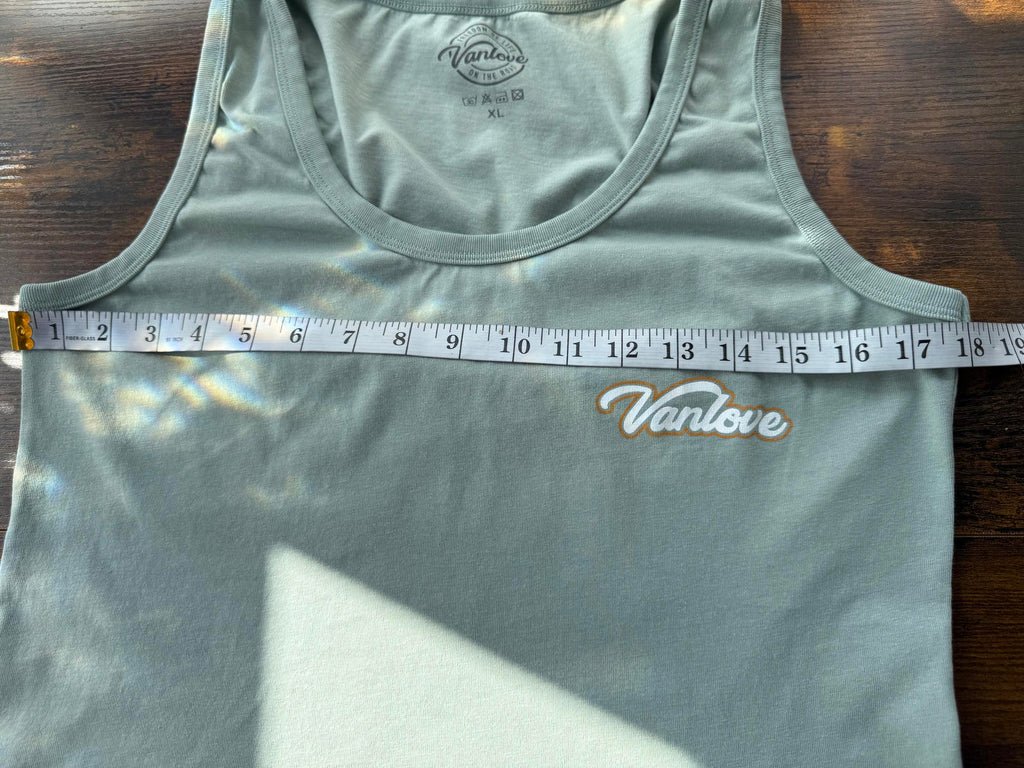 Vanlove Women's Light Blue Tank Top with Graphic Print - Size XL