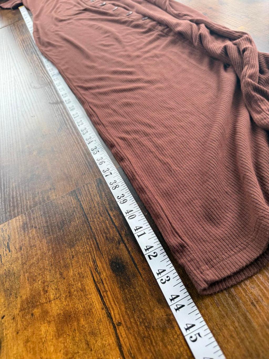 🌸 SHEIN Ribbed Button-Down Maxi Dress – Chocolate Brown – Size XL  🌸