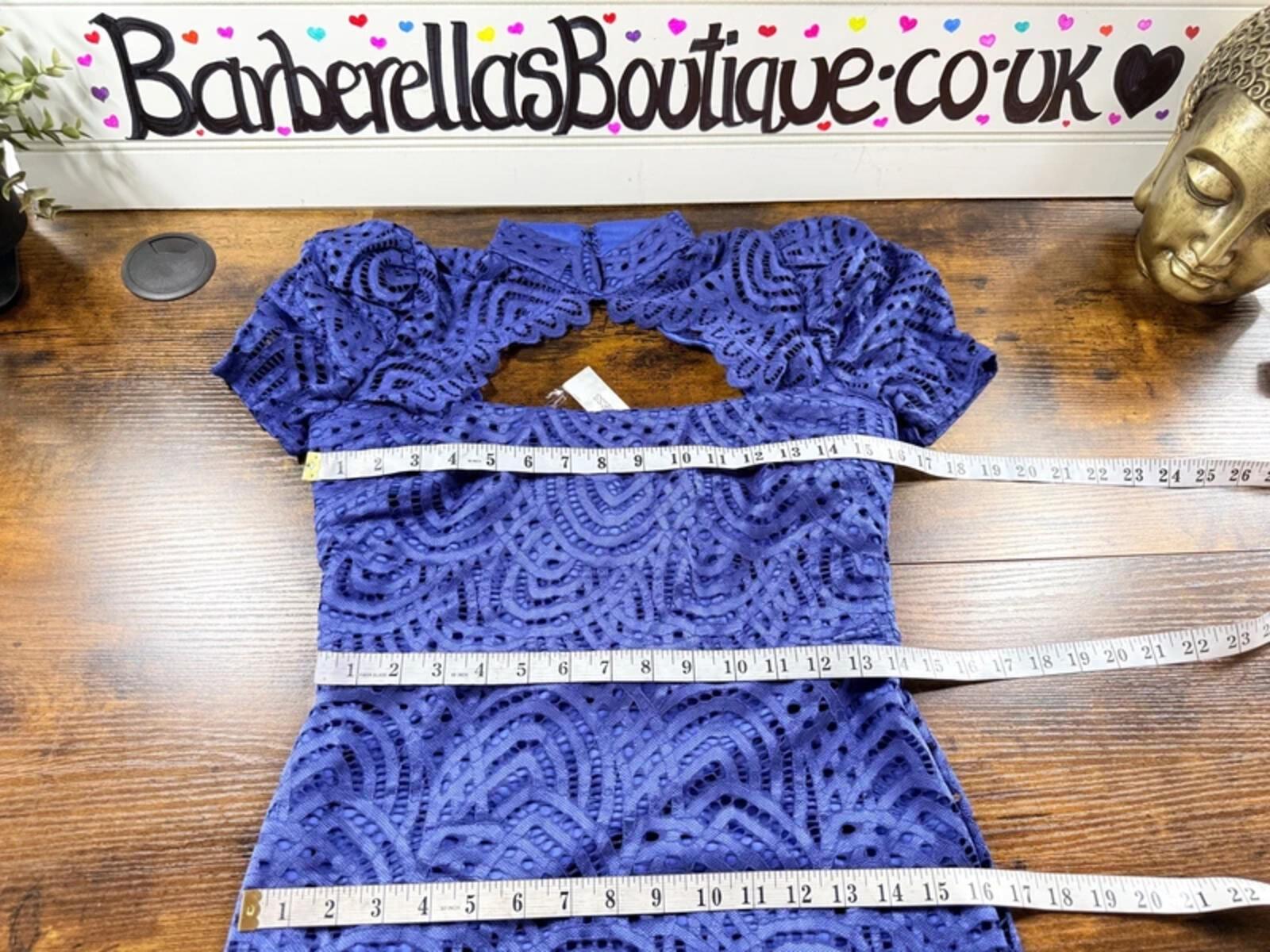 Royal Blue Lace Mini Dress UK 12 BNWT Holiday Ibiza Party