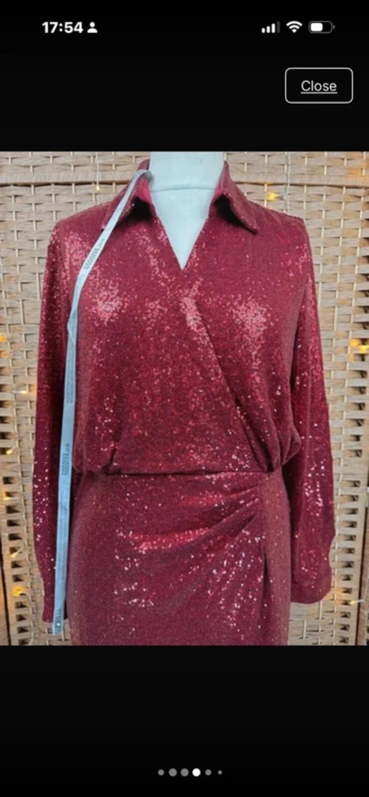 Goddiva Wine Red Sequin Midi Dress UK 16 BNWT Party Occasion Glam