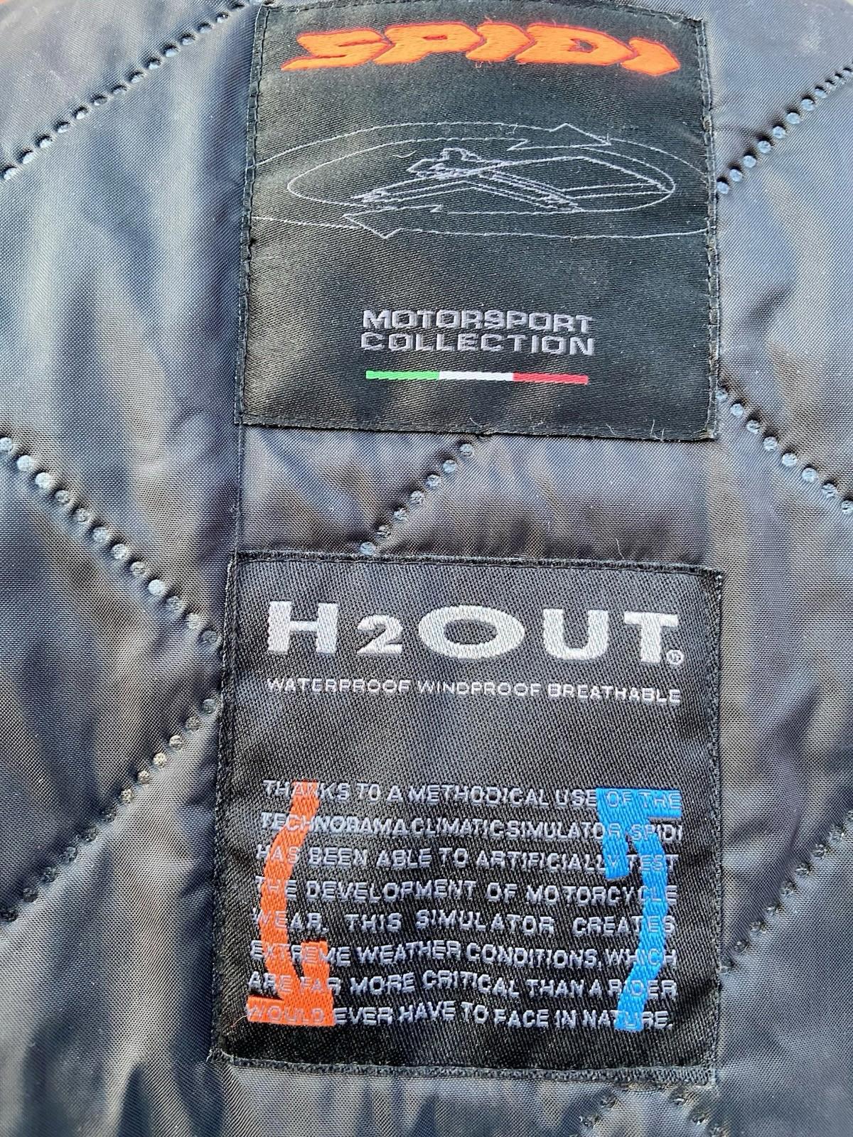 Spidi Motorsport Collection XL Motorcycle Jacket – H2Out Waterproof Inner Layer
