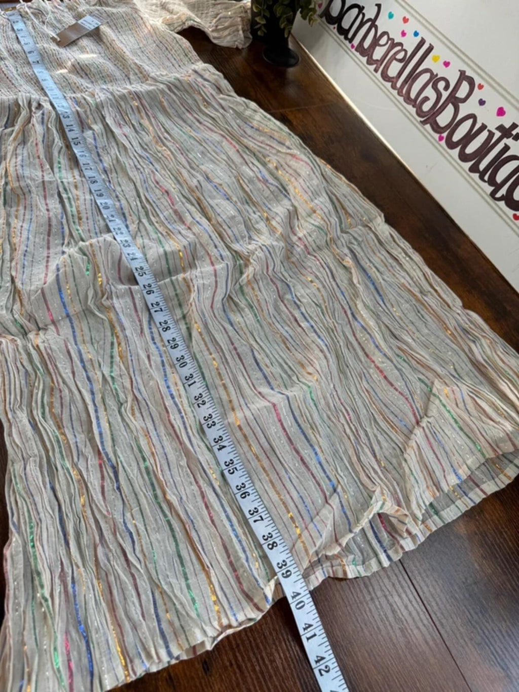 BNWT Anmol Lurex Stripe Boho Midi Dress UK10-14 Festival /Coverup