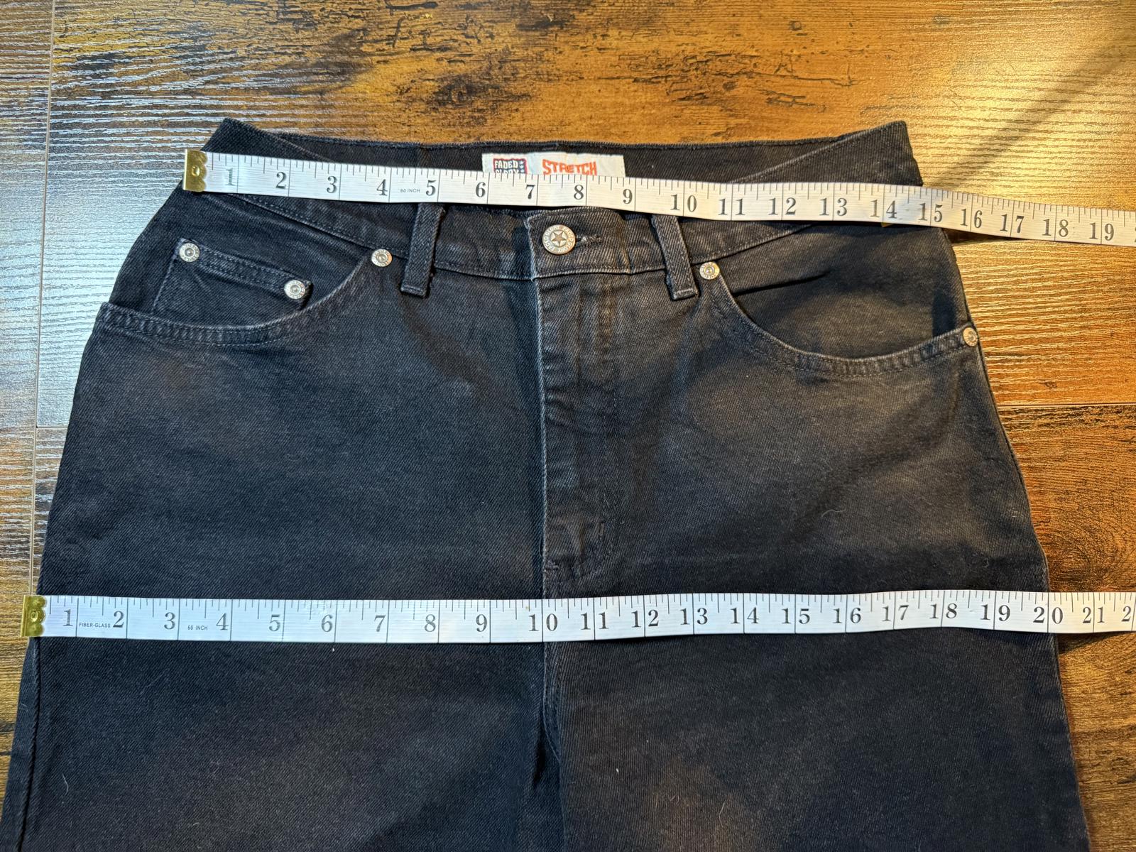 Faded Glory Black Straight Leg Stretch Jeans – UK 12–14 / US 12