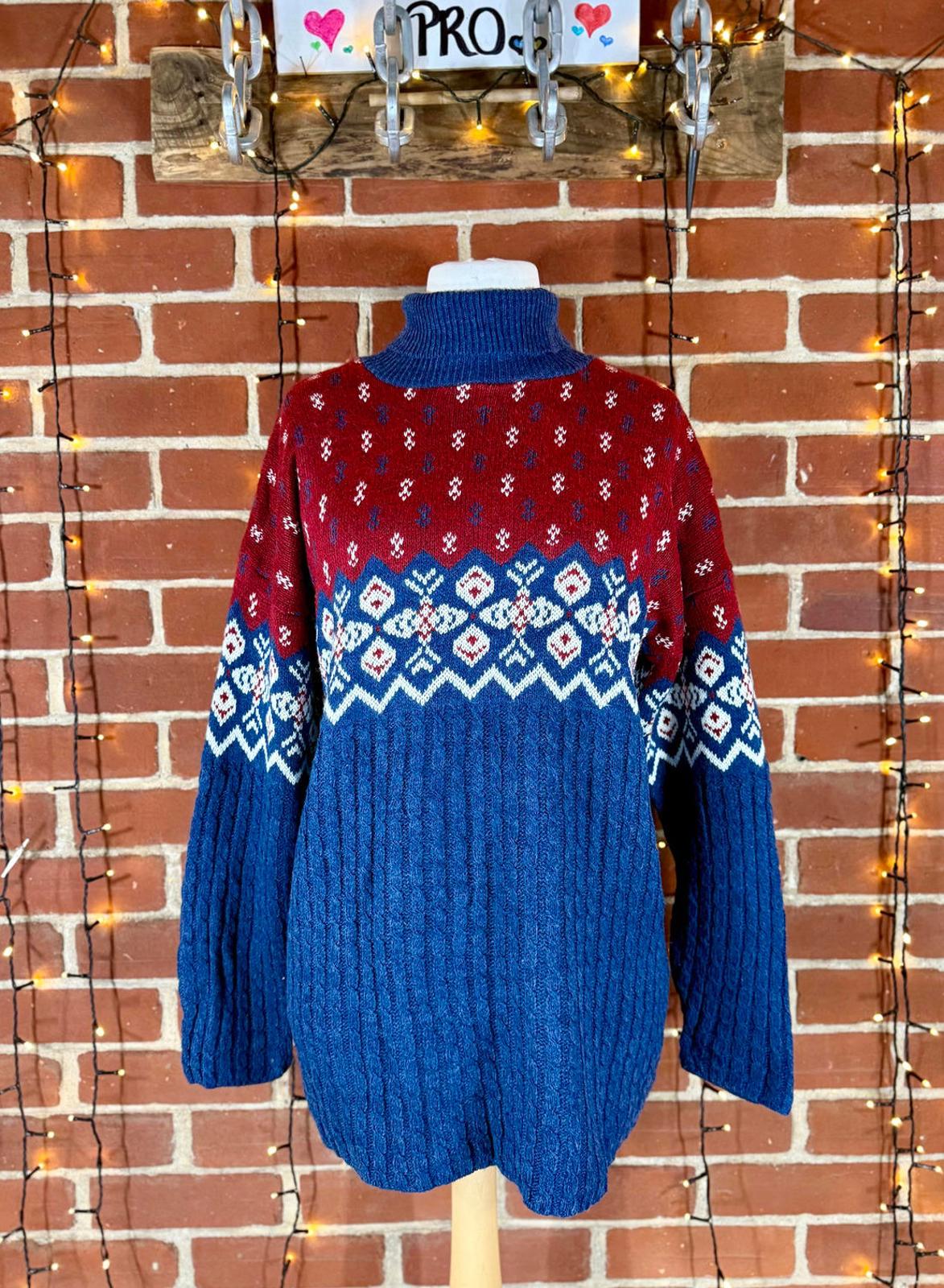 Vintage Fair Isle Nordic Knit Jumper Basic Editions Large USA Made