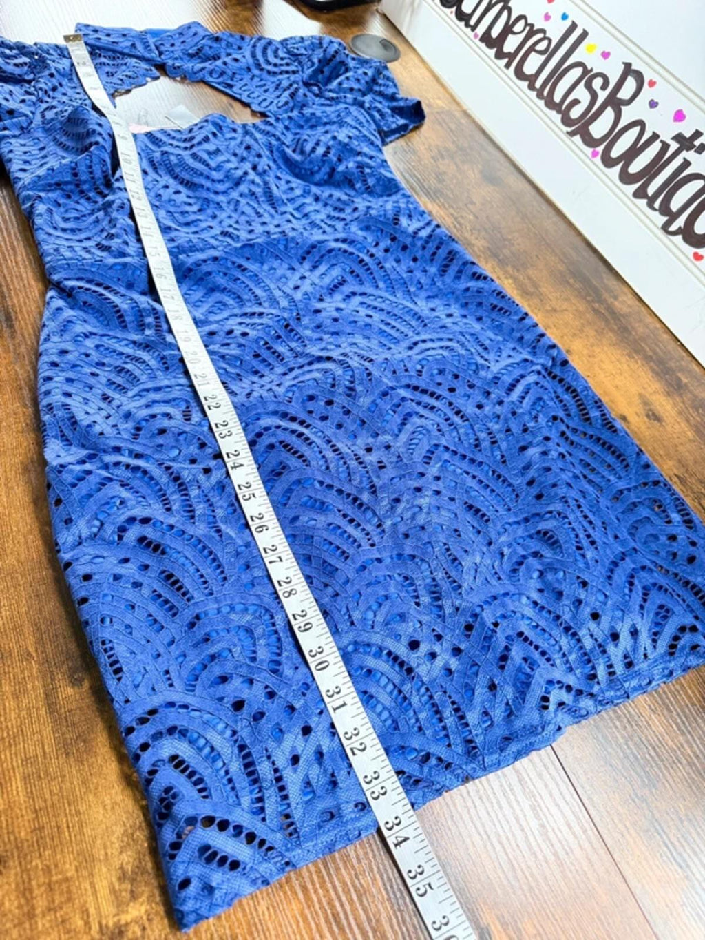 Royal Blue Lace Mini Dress UK 12 BNWT Holiday Ibiza Party