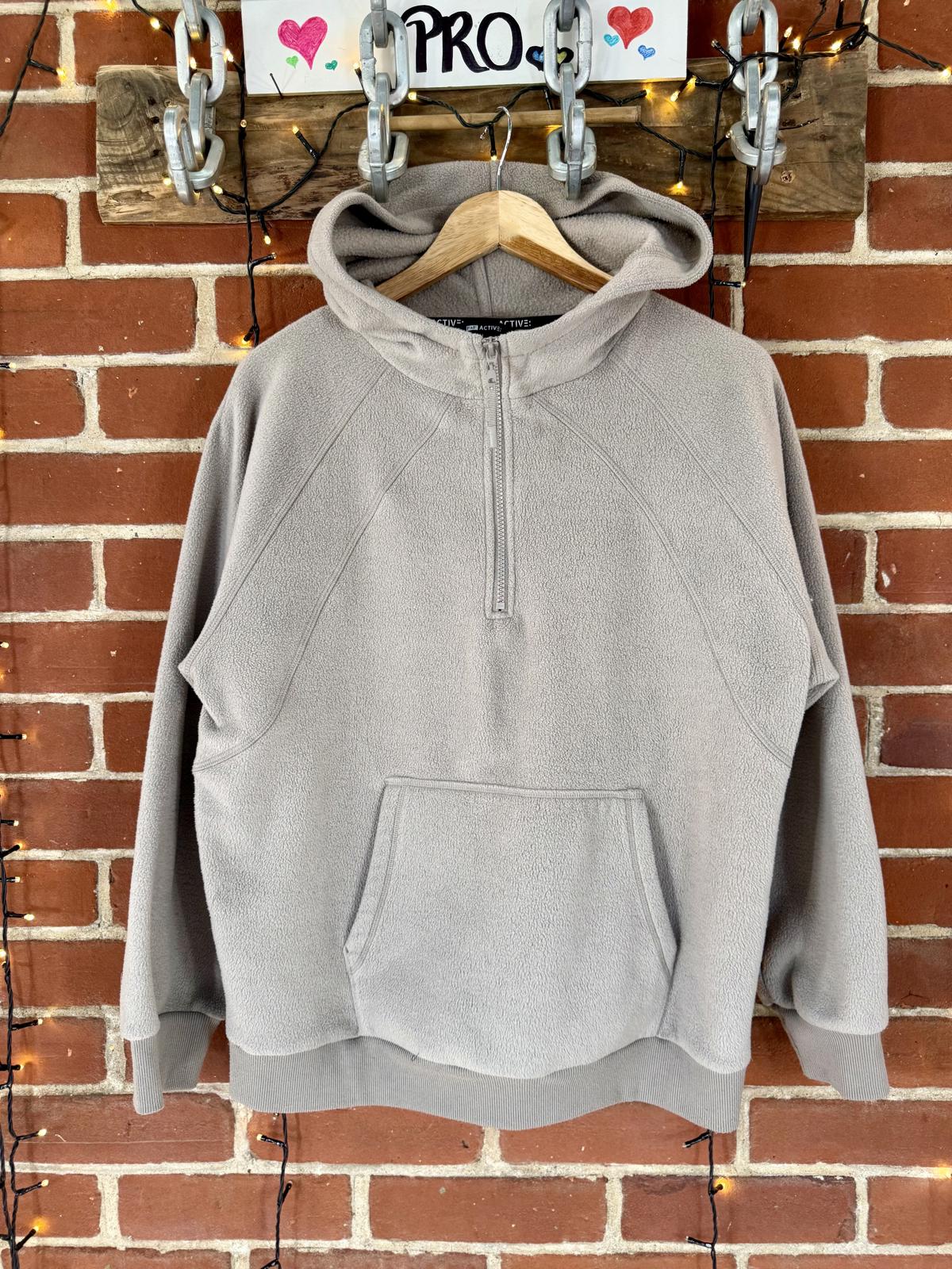 F&F Active Beige Half Zip Fleece Hoodie UK 14 #73