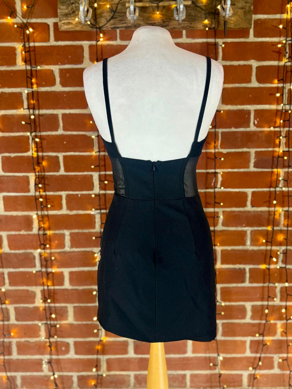 ZARA Black Mesh Corset Mini Dress Size S UK 8 Bustier Bodycon Party Evening #144