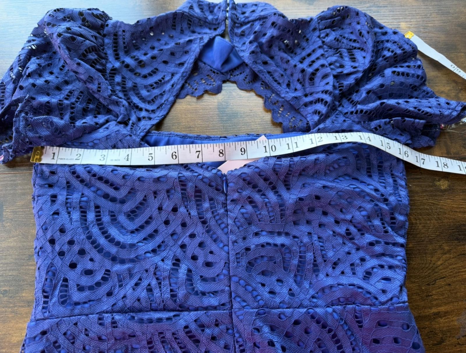 Elegant Blue Lace Mini Dress