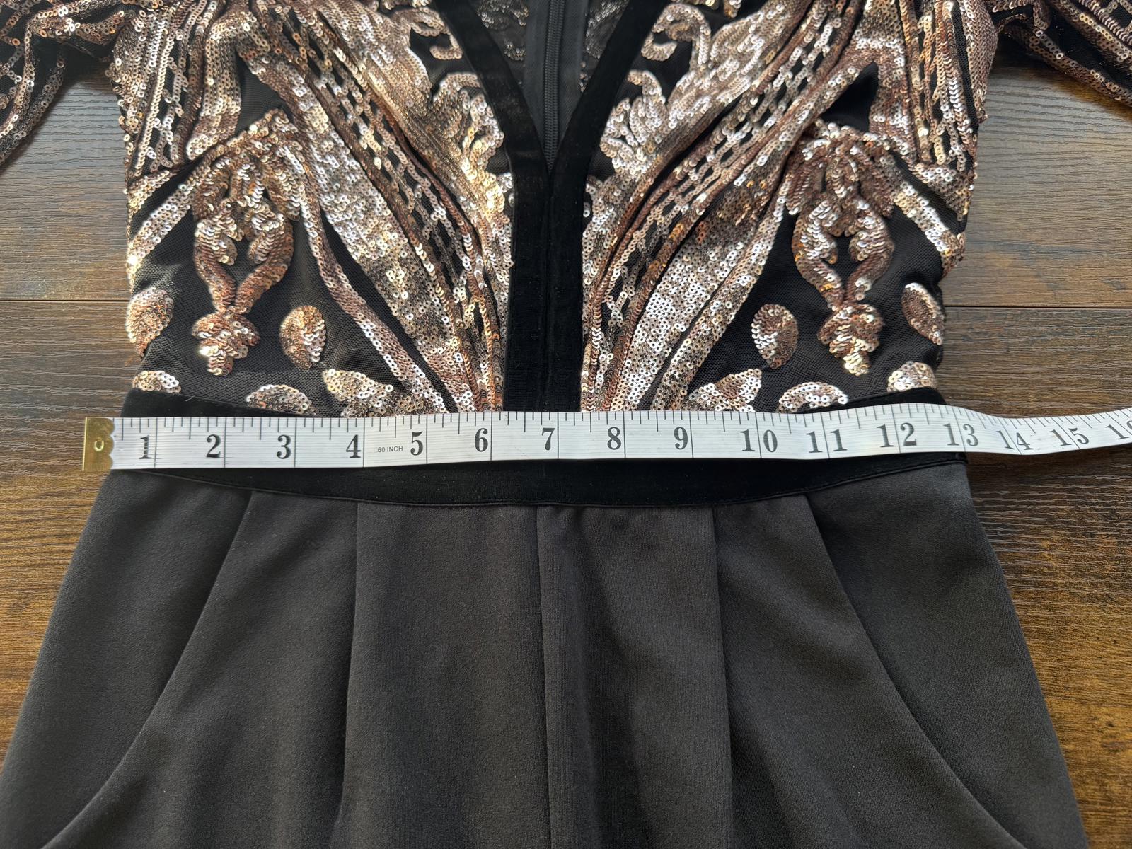 Goddiva London TR123 Champagne Sequin Tux Jumpsuit UK 8 BNWT Evening Wear