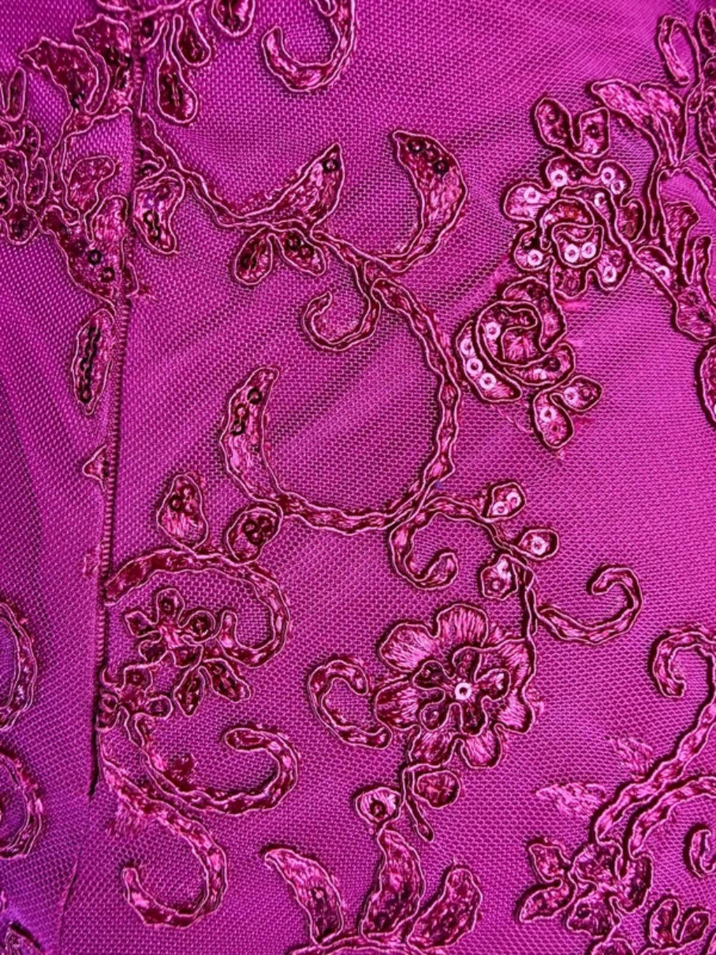 Goddiva Burgundy Lace Sequin Midi Dress UK 8 Wedding Guest