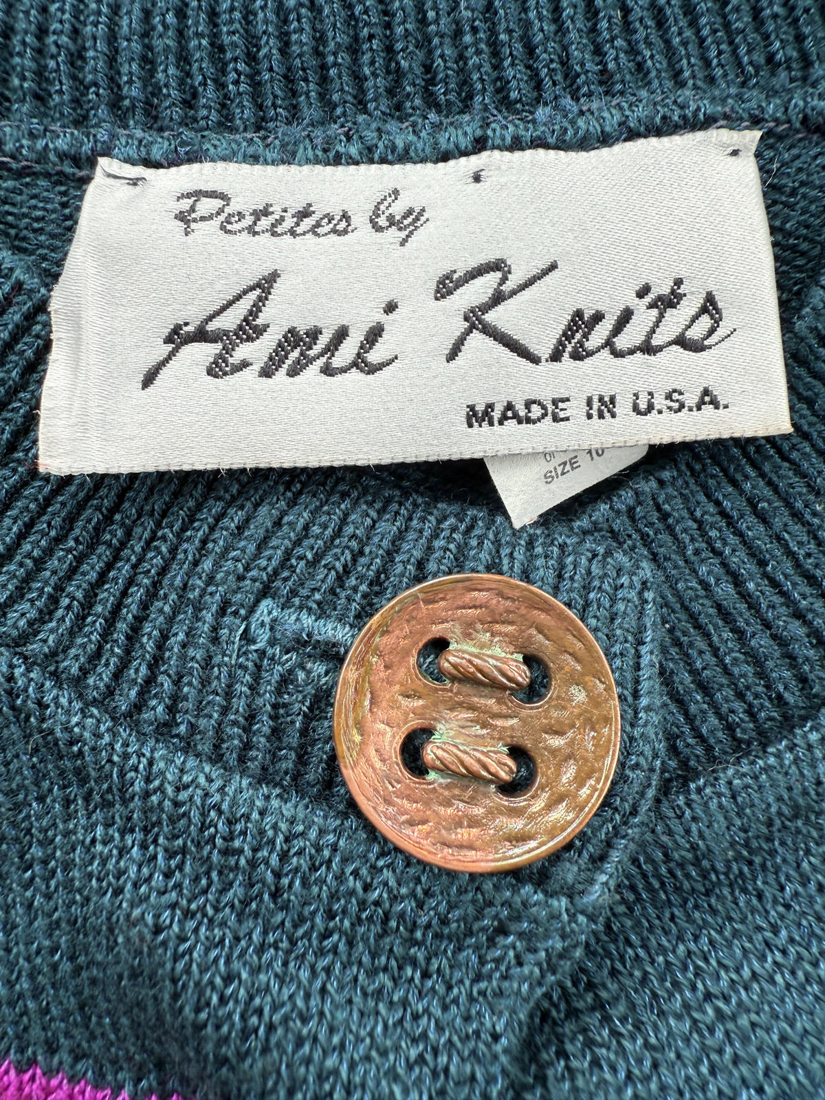 Vintage 1980/90s Ami Knits Petites Cardigan  Shoulder Pads UK Size 12/14 NUM 59