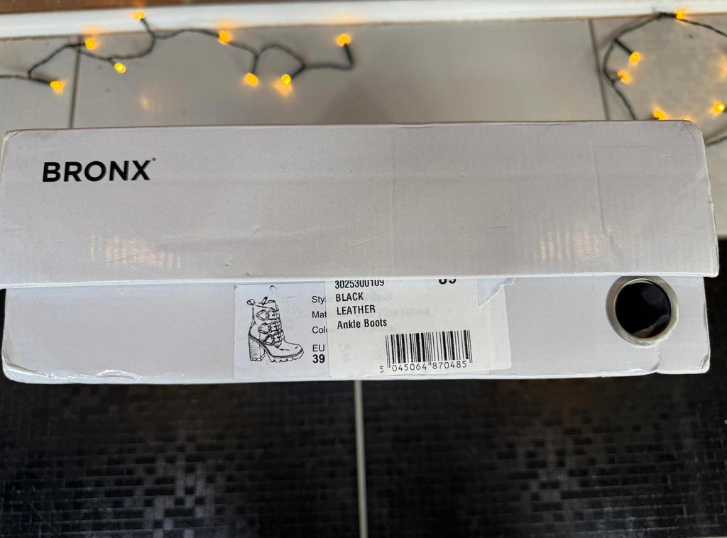 🖤 Bronx ‘Sky’ Black Leather Buckle Ankle Boots | Size EU 39 UK 6