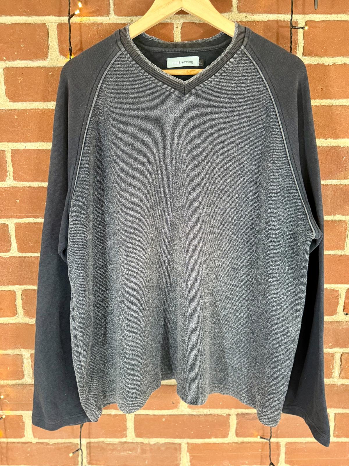 Red Herring Grey Navy Sweatshirt Fleece Casual Jumper XL GUC Cotton Mix 66