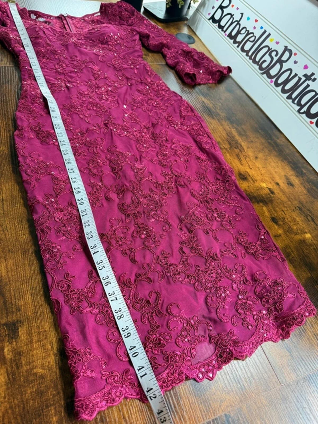 Goddiva Burgundy Lace Sequin Midi Dress UK 8 Wedding Guest