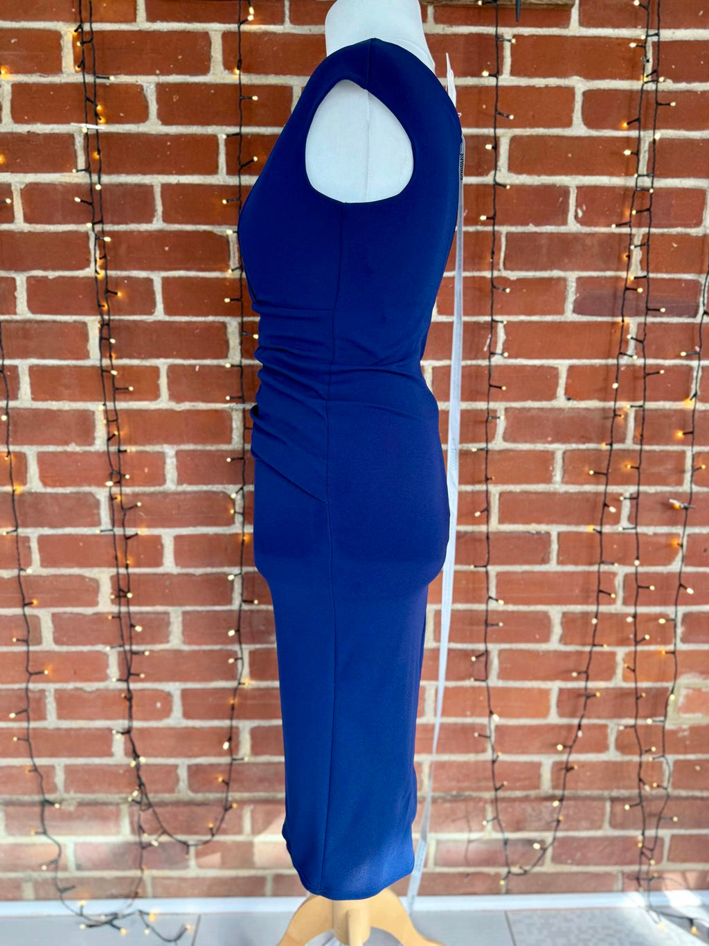 Goddiva London DR4135 Navy Tailored Midi Dress UK 12 Elegant #140