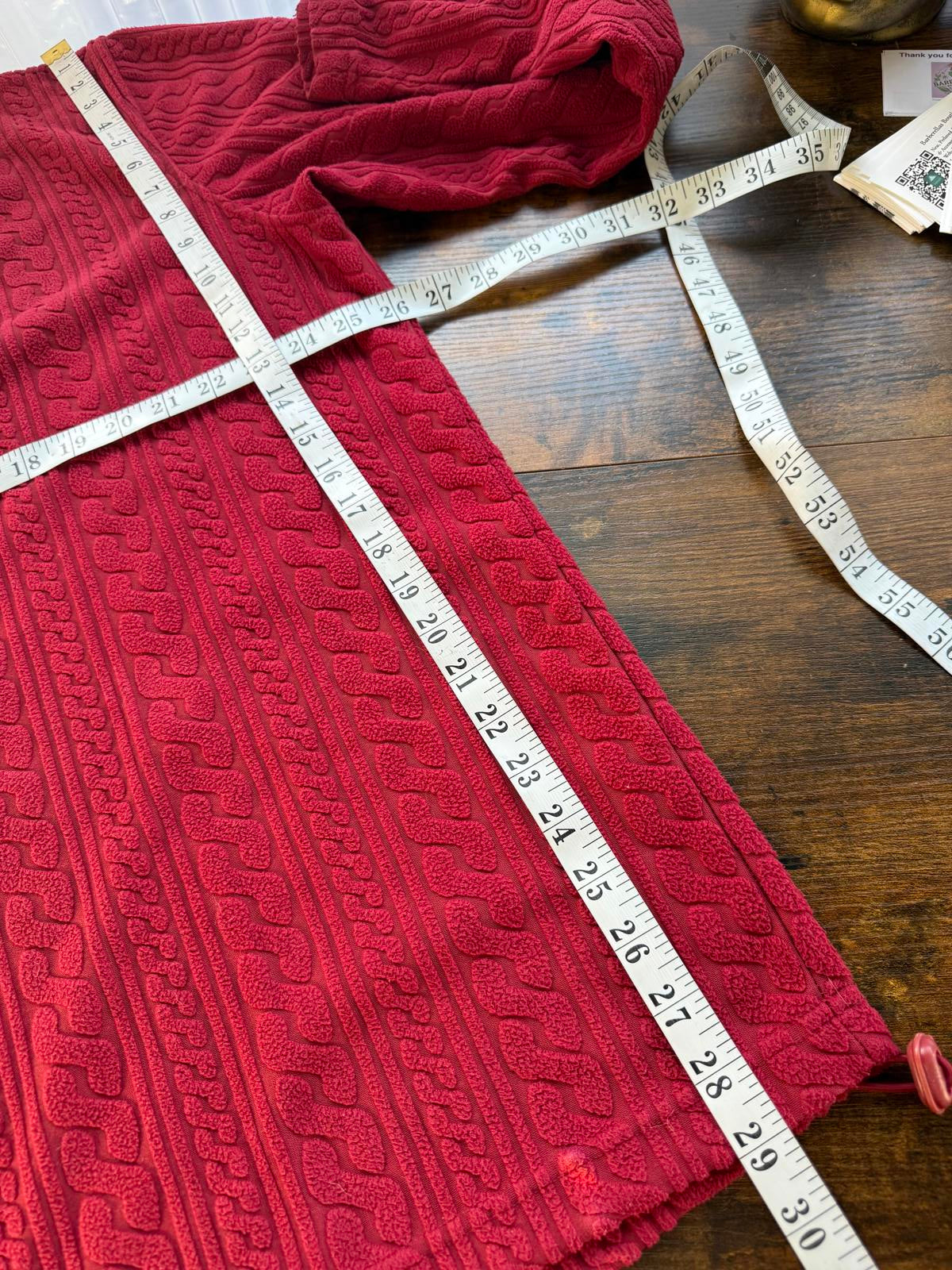 Cotton Traders Red Textured Quarter Zip Fleece Jumper XL Women’s 16-18 N2