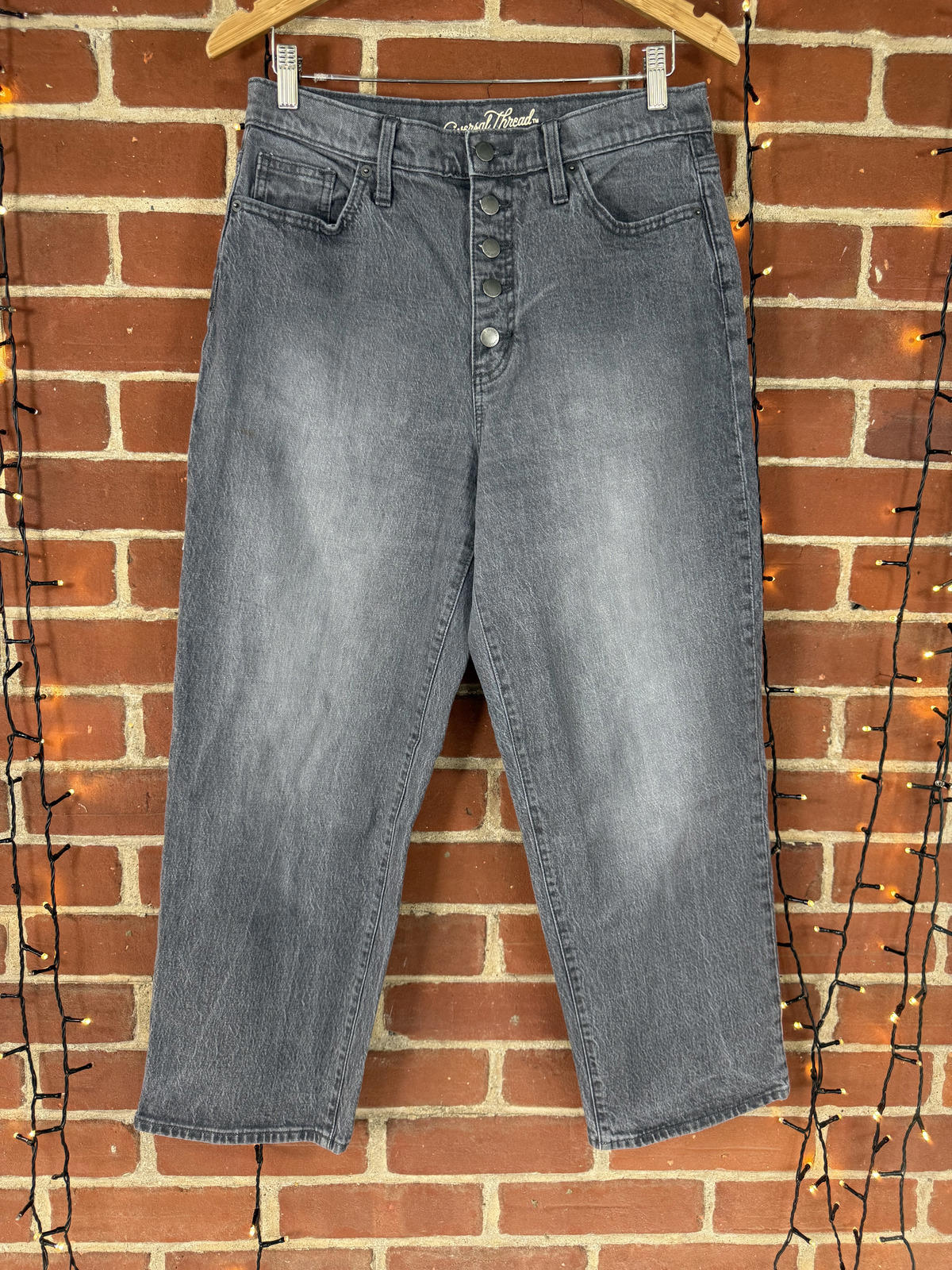 Universal Thread Women's Gray High-Rise Button-Fly Jeans US Size 8 UK 12 - 29R