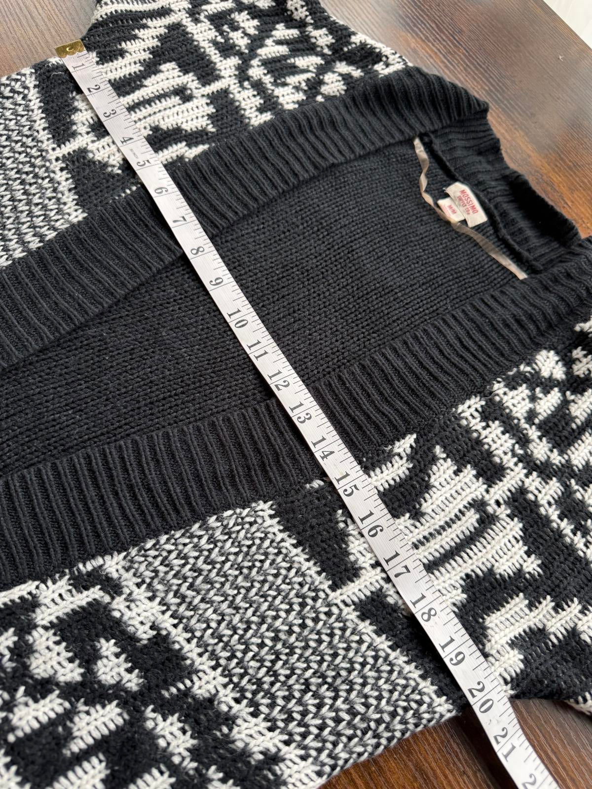 Mossimo Supply Co. Black & White Fair Isle Knit Cardigan Size M #66 NUM7