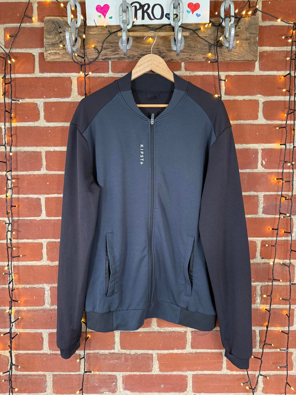 Kipsta Training Jacket T100 Black Men’s 2XL Full Zip Track Top Sportswear SS19