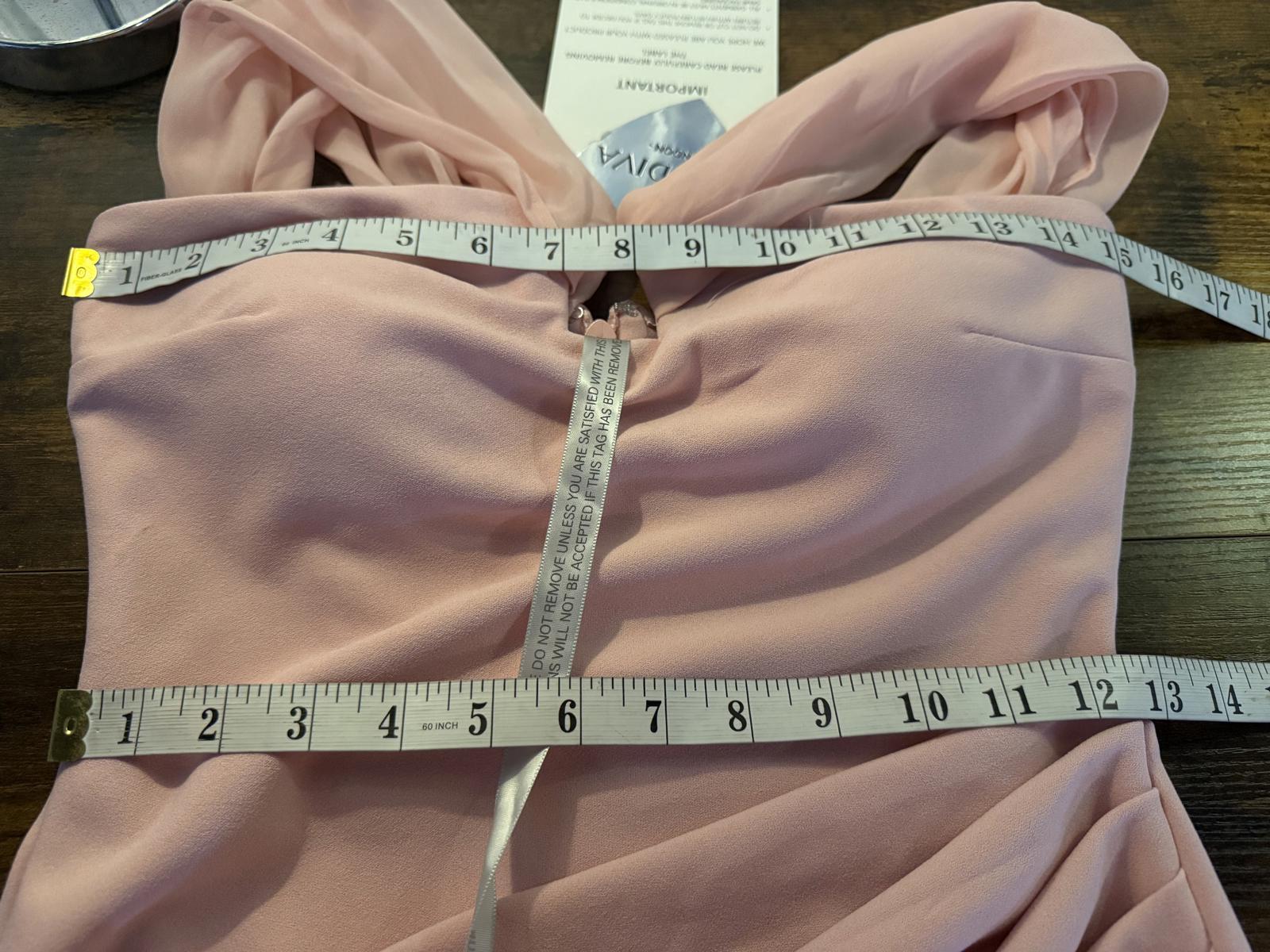 Goddiva London Blush Pink Bardot Draped Midi Dress UK 10 – Ruched Wrap Style 229