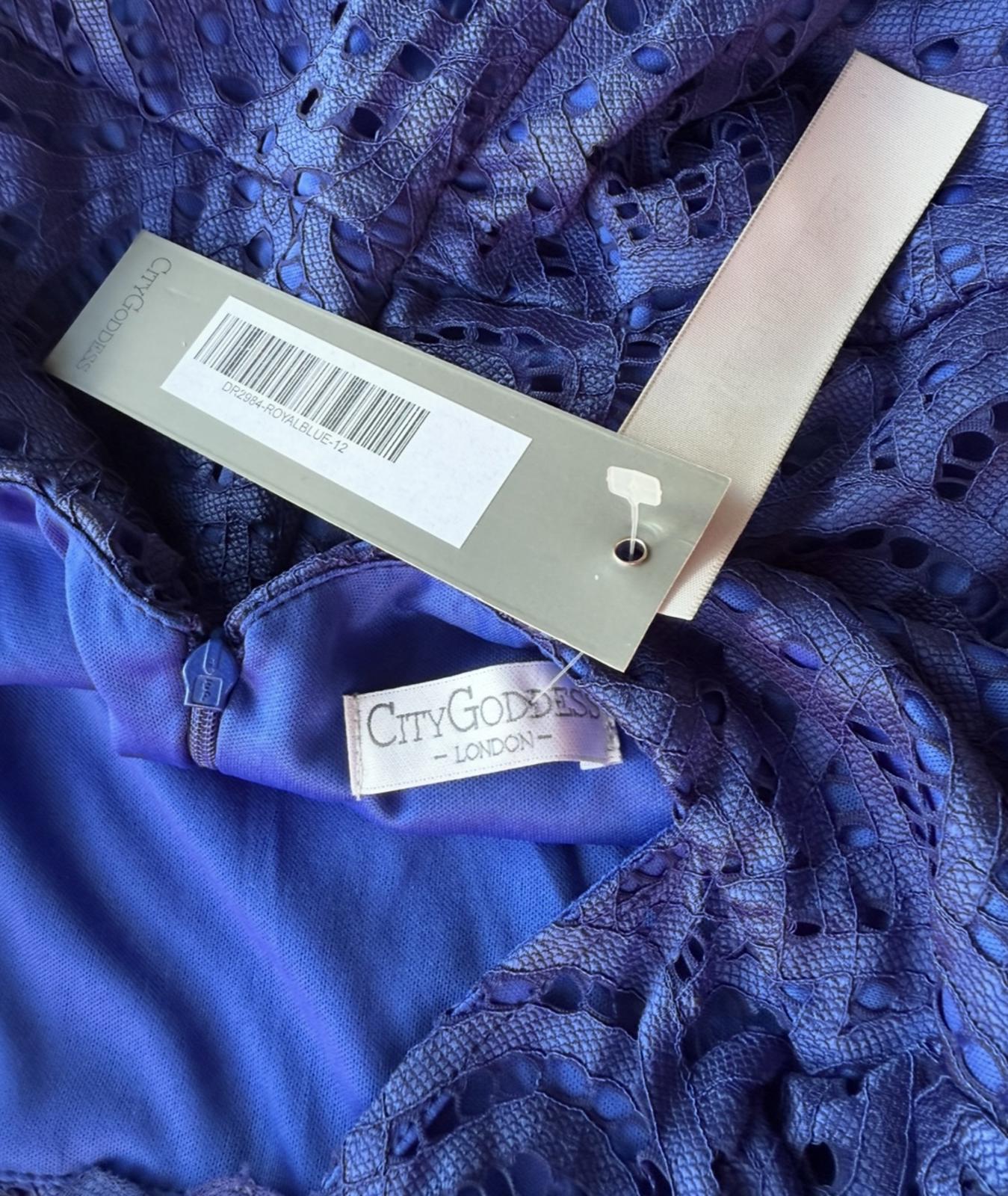 Elegant Blue Lace Mini Dress