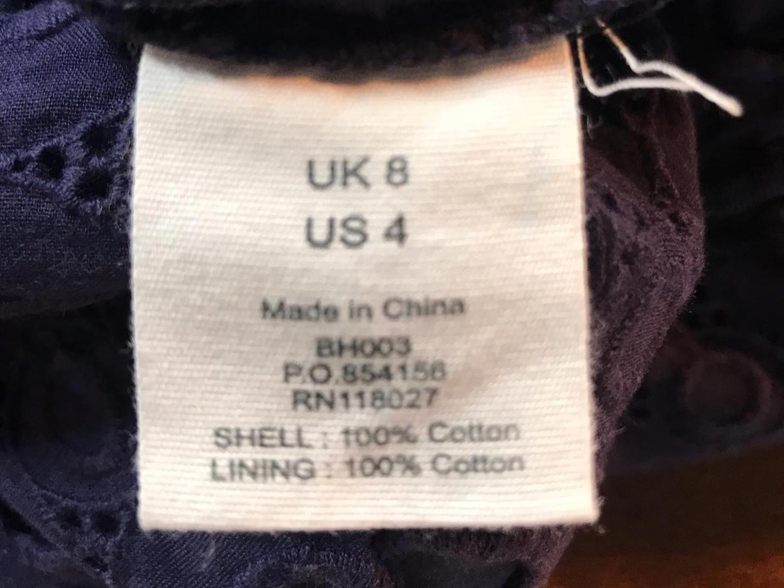 Boden Limited Edition Navy Broderie Anglaise Dress – UK 8