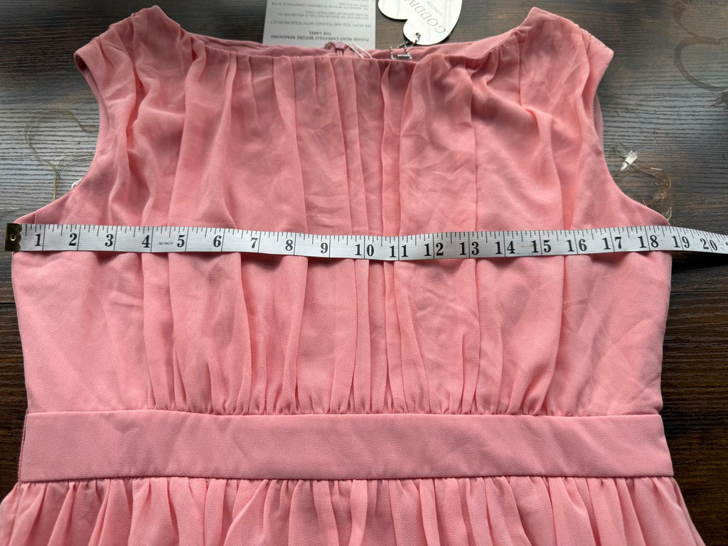 🌸 Goddiva London Grecian Style Maxi Dress – Peach – UK 14 – BNWT #123