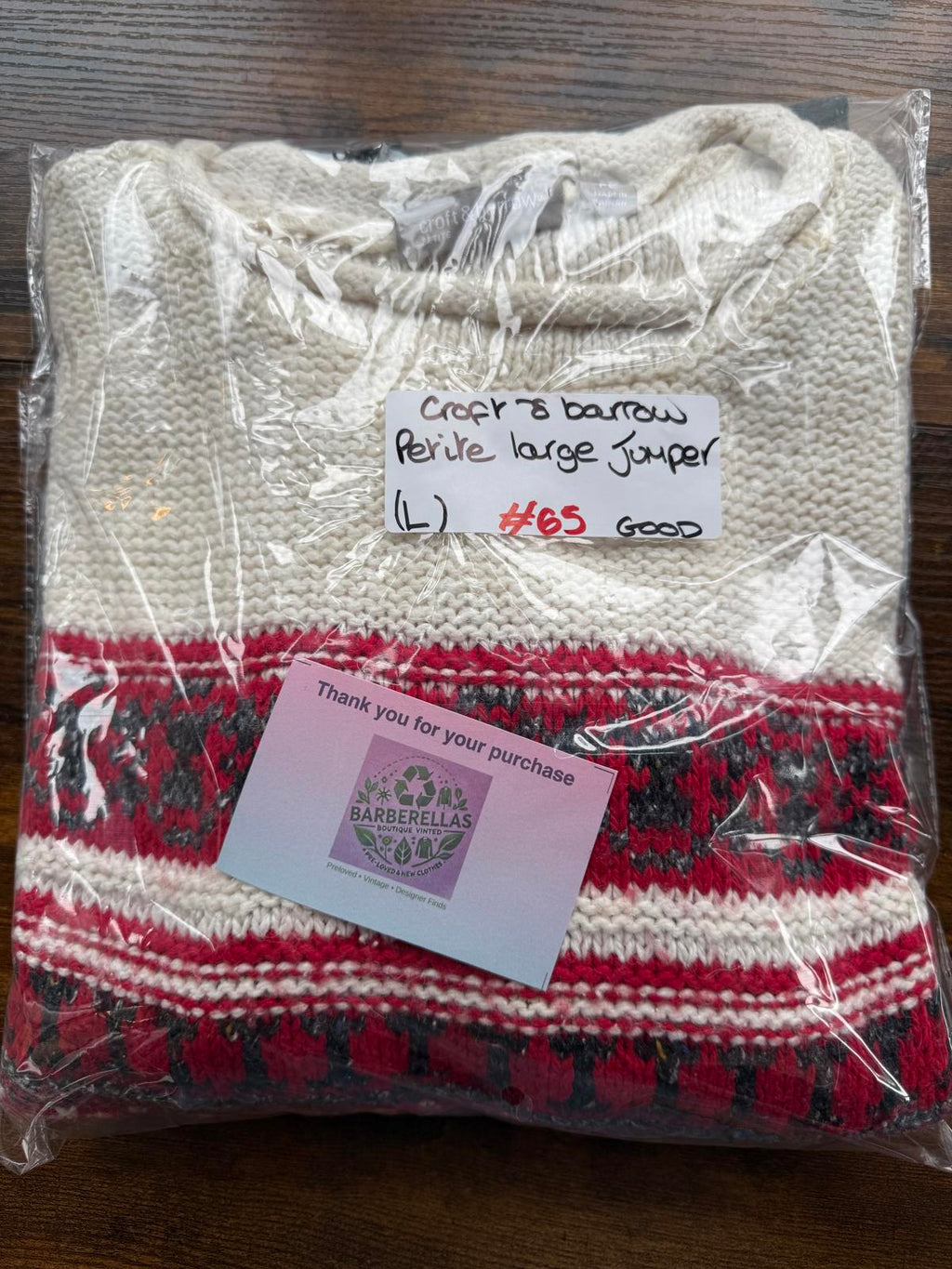 🧶Croft & Barrow Petite Fair Isle Jumper Red/Grey/White (Petite Large) #65