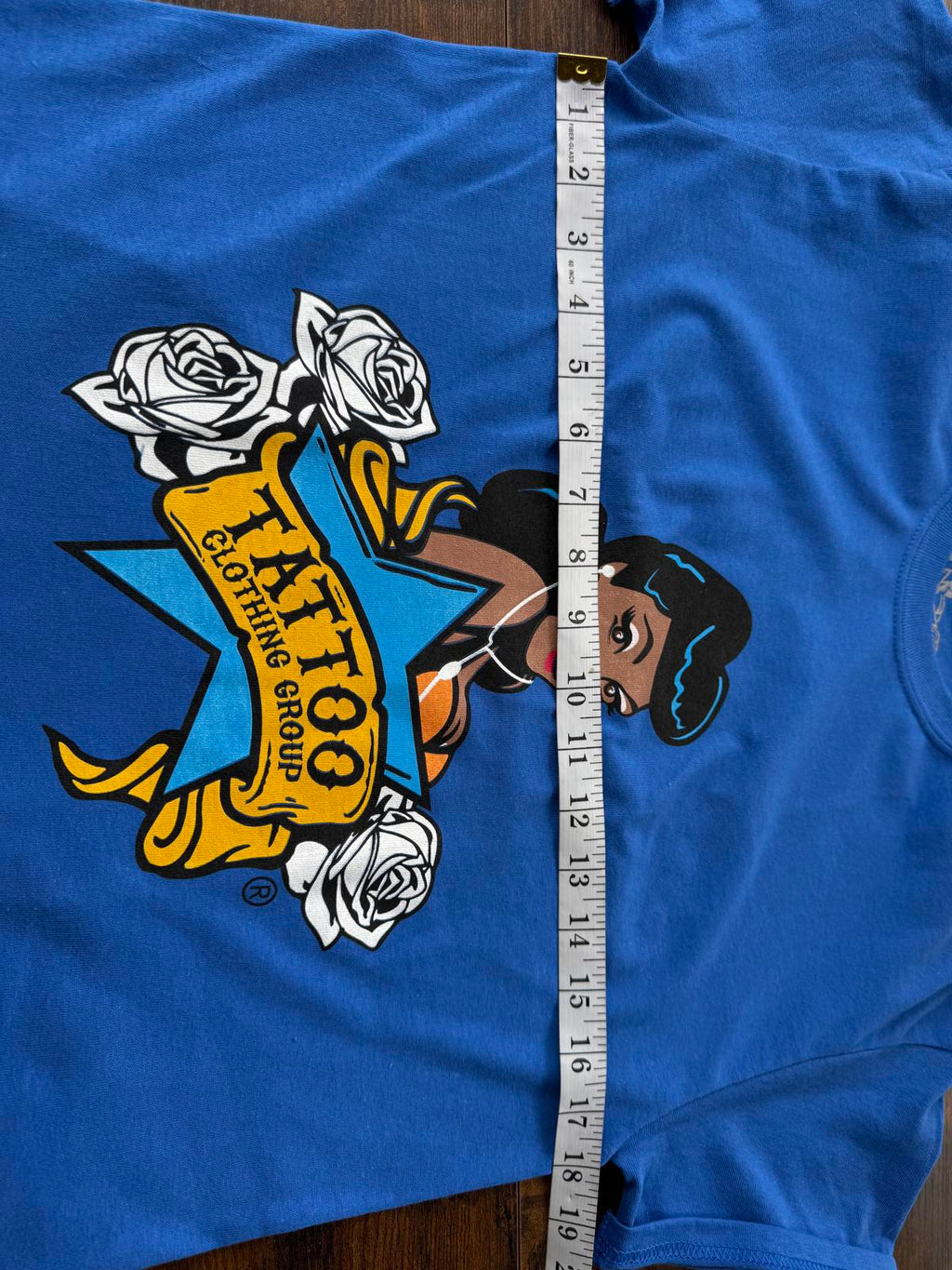 Tattoo Clothing Group Blue Graphic T-Shirt - Size 12/14