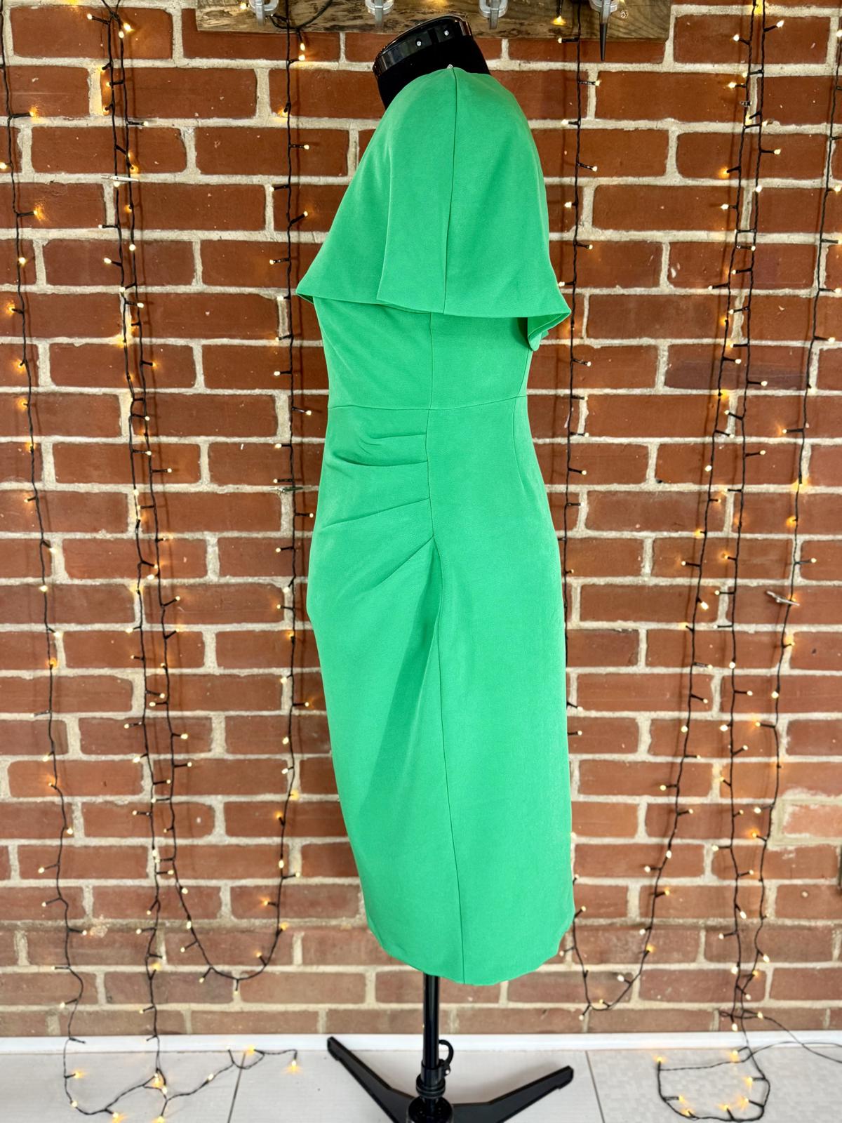 Boohoo Emerald Green Detachable Cape Midi Dress UK 16 BNWT Bodycon #126