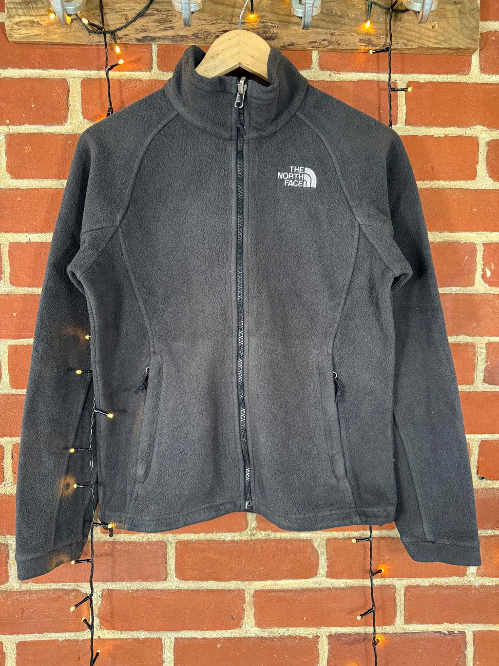🖤 The North Face Black Full-Zip Fleece Jacket Size 10-12 NUM 42