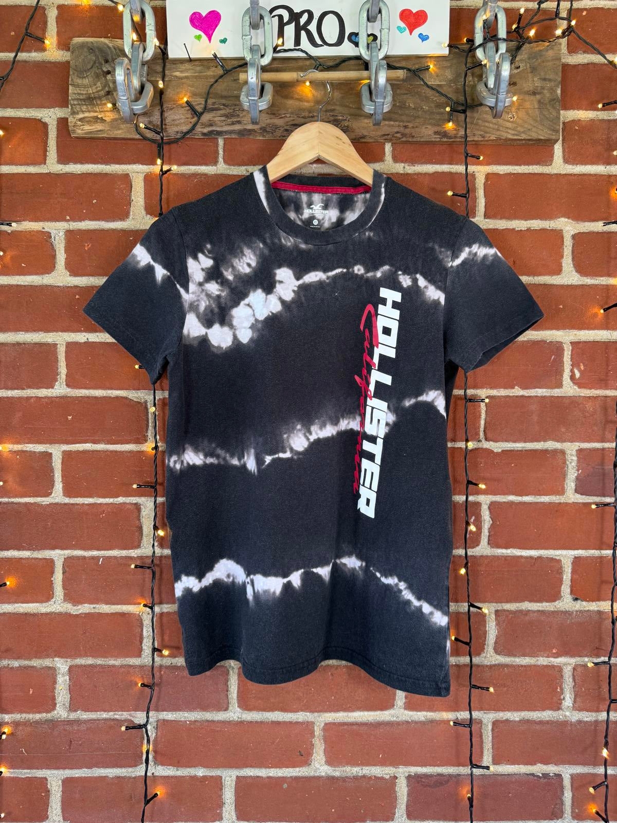 Hollister Tie-Dye Graphic Tee - Black and White