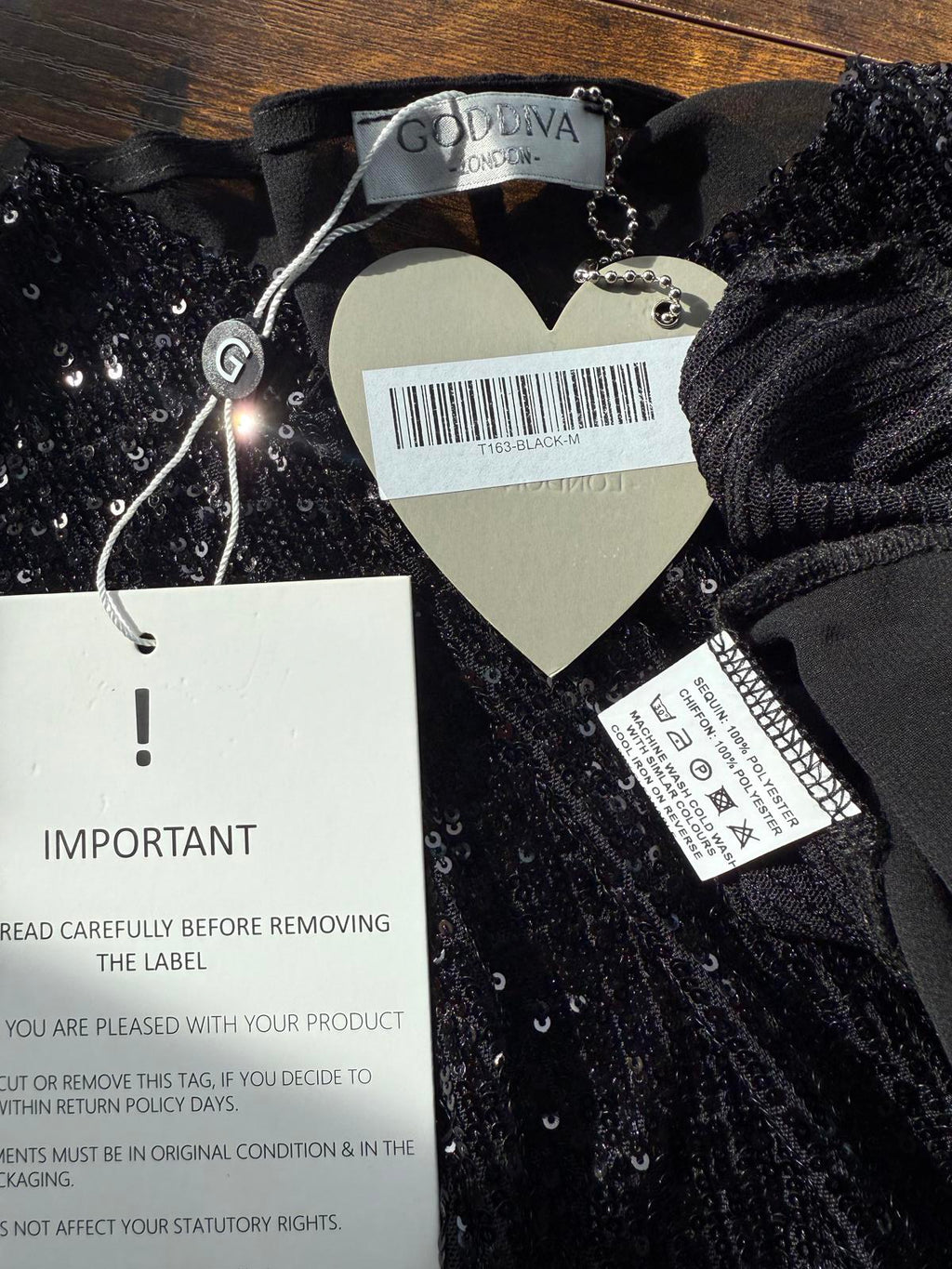 Goddiva Sequin Top Sheer Chiffon Dipped Back UK 12 Medium Party Blouse BNWT #28